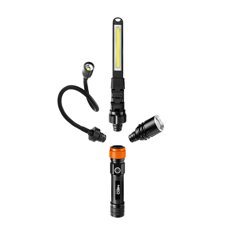 3 in 1 Lamp - Moveable Head Flexible Head and Flashlight