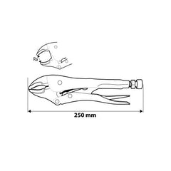 Locking Pliers 250mm with curved jaws