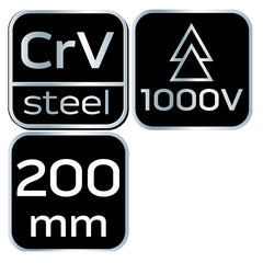 Combination pliers VDE 200mm (8") crv polished