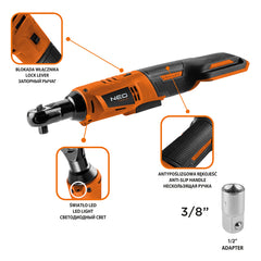 Ratchet Wrench 18v Li-Ion 3/8" (Bare Tool)