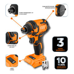Energy+ 18v 1/4" Impact Screwdriver Compact 300Nm Brushless (Body Only)