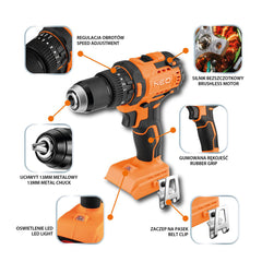 Energy+ 18v Combi Drill 13mm Metal Chuck Brushless (Body Only)