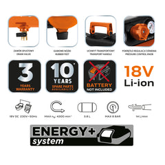 Energy+ 18v 8 bar 3.8l Compressor (Body Only)