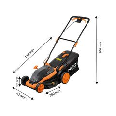 Lawnmower 36v (2x18v) 380mm 45L No Battery