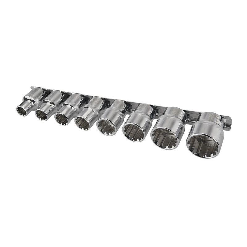 8pcs 1/2" Spherical Spline Socket Set