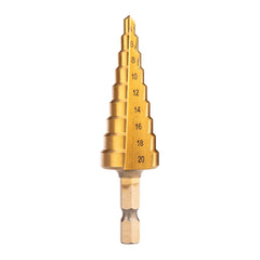 HSS TiN Step Drill Bit Set 3-20mm Hex 3pc