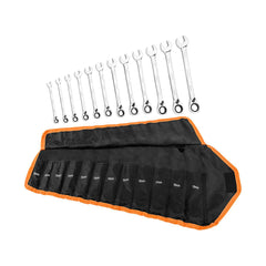 Ratchet and Combi Spanner Set of 12 pieces 8 - 19mm soft case