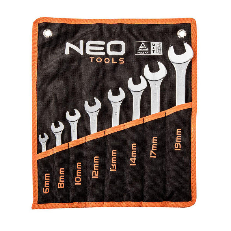 8pc Combination Spanner Set 6 8 10 12 13 14 17 19mm (CrV DIN 3113)