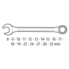 17pc Combination Spanners Set 8-32mm