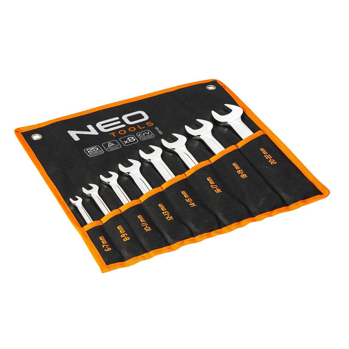 8pc Double Open Wrench Set 8pcs  6-22mm (CrV DIN 3110)
