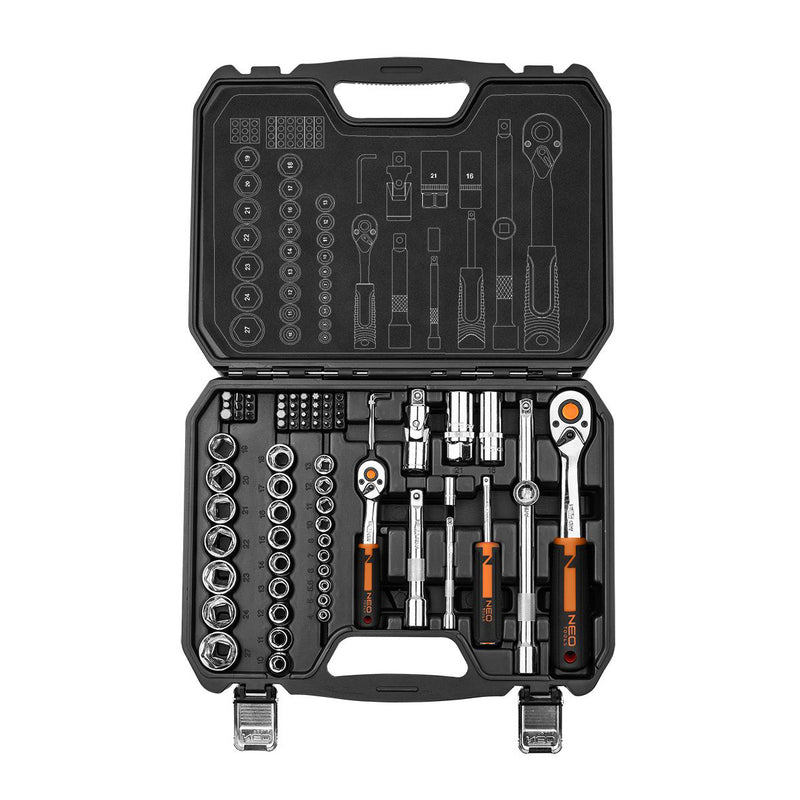 Socket Set 73 pc Set 1/2" and 1/4" Crv