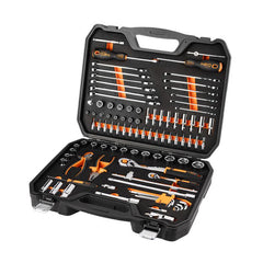 Socket wrenches, 1/4, 1/2, CrV, set 95 tools in EVA foam