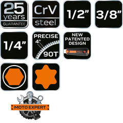 Socket Set 219pc Set 1/2" 3/8" 1/4"