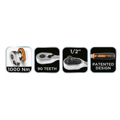 1/2" Ratchet 90 teeth T-1000