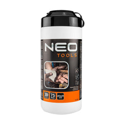 75pc Tub of Abrasive wipes for cleaning hands surfaces and tools