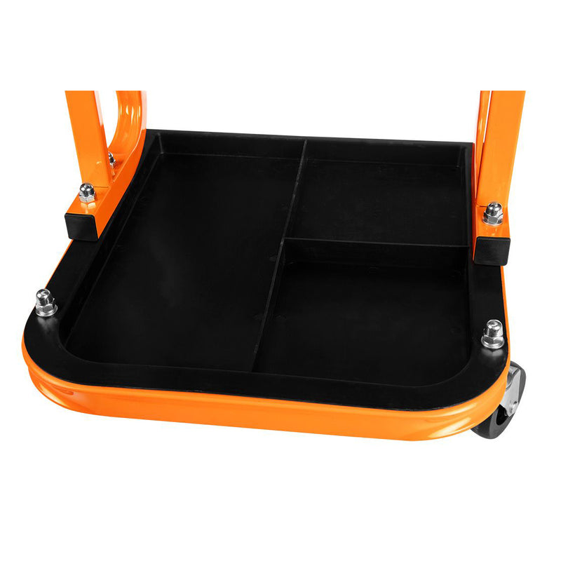 Workshop Stool on Wheels with Tool Shelf