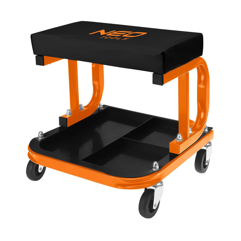 Workshop Stool on Wheels with Tool Shelf