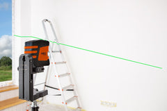 Cross line laser 20 m, green, with pouch and magnetic holder