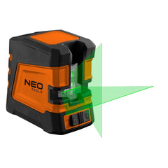 Cross line laser 20 m, green, with pouch and magnetic holder