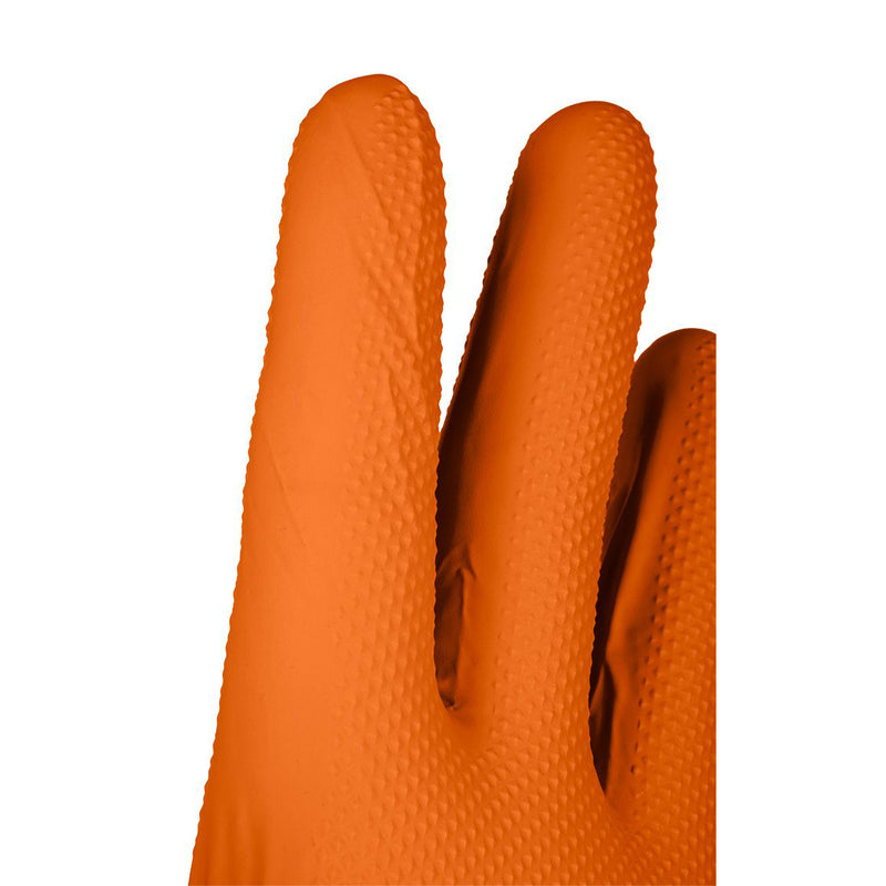 Perforated Nitrile Gloves - Orange 50 pieces