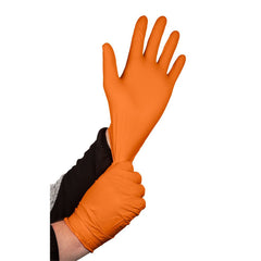 Perforated Nitrile Gloves - Orange 50 pieces