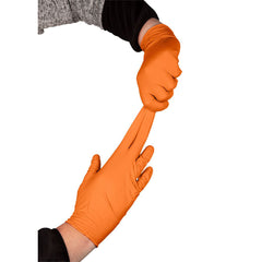 Perforated Nitrile Gloves - Orange 50 pieces