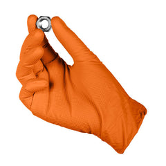 Perforated Nitrile Gloves - Orange 50 pieces