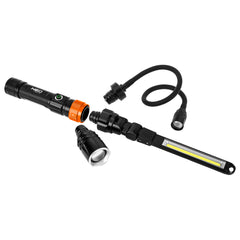 3 in 1 Lamp - Moveable Head Flexible Head and Flashlight