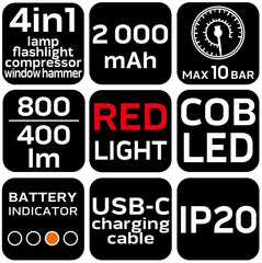 800lm Battery Lamp with Compressor